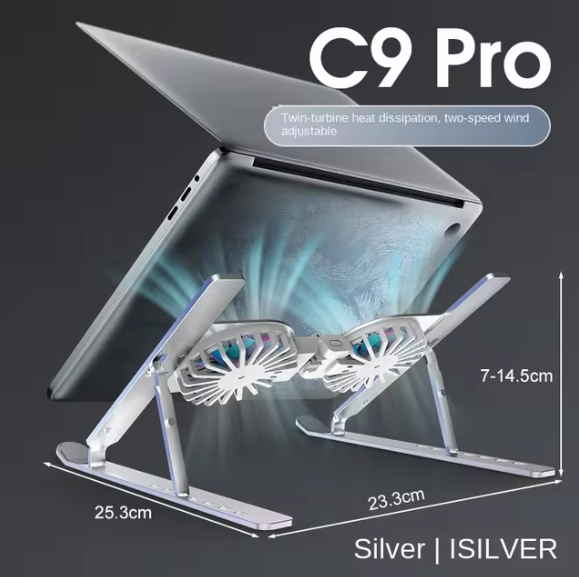 Aluminum Laptop Stand with Cooling Fan